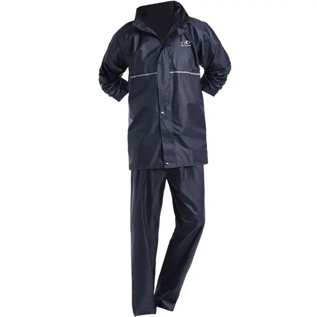 Elinkume Traje de Lluvia para Moto 2 Piezas Nylon Impermeable - Chaqueta Reflectante - Pantalón Elástico - Tallas M a XXXL - 1