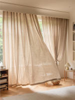 Modernas Cortinas De Ventana De Estilo Coreano Sencillo Y Elegante Color Sólido Hechas De Lino Translúcidas Para El Salón - details 7
