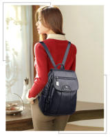 Mochila para mujer, nueva, de gran capacidad, de piel de oveja suave, informal, bolso de hombro, mochila de moda para estudiantes universitarios - details 1
