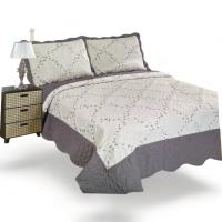 KingnetStore - Colcha Bouti Bordada Acolchada, Colcha Cubre Cama 100% Poliéster. Fina, Extra Suave y Ligera. Ideal para Primavera Verano Entretiempo, Con Funda Cojín Almohada, Elegancia y Suavidad con un Diseño Floral. Para Cama de 90 105 135 150 CM - details 2