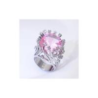 Andara  Sterling Silver Ring Inlaid Pink Crystal Zircon Exaggerated Ring For Woman Wedding Jewelry Gift - details 2