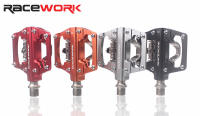 Pedales De Bicicleta De Montaña RACEWORK MTB Clipless Auto- Bloqueables Plataforma Doble SPD Y Plana CNC Aleación De Aluminio DU Rodamiento - details 0