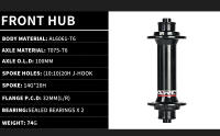 Hub De Bicicleta ARC Para Carretera 24H Ultraligero 280g V Brakes 4 Pawls 48 Clicks Frente 100mm Trasero 130MM Engranaje HG - details 7