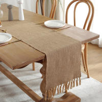 Corredor De Mesa De Lino Y Algodón Tejido Vintage Para Bodas Y Fiestas Navideñas Decoración De Hogar Textil Para El Día a Día Estilo Retro - details 4