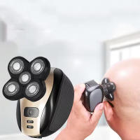 Afeitadora Eléctrica Recargable Para Hombres Nueva 2024 Con 5 Cabezas Rotatorias Impermeable Trimmer De Barba Y Cabello - details 0