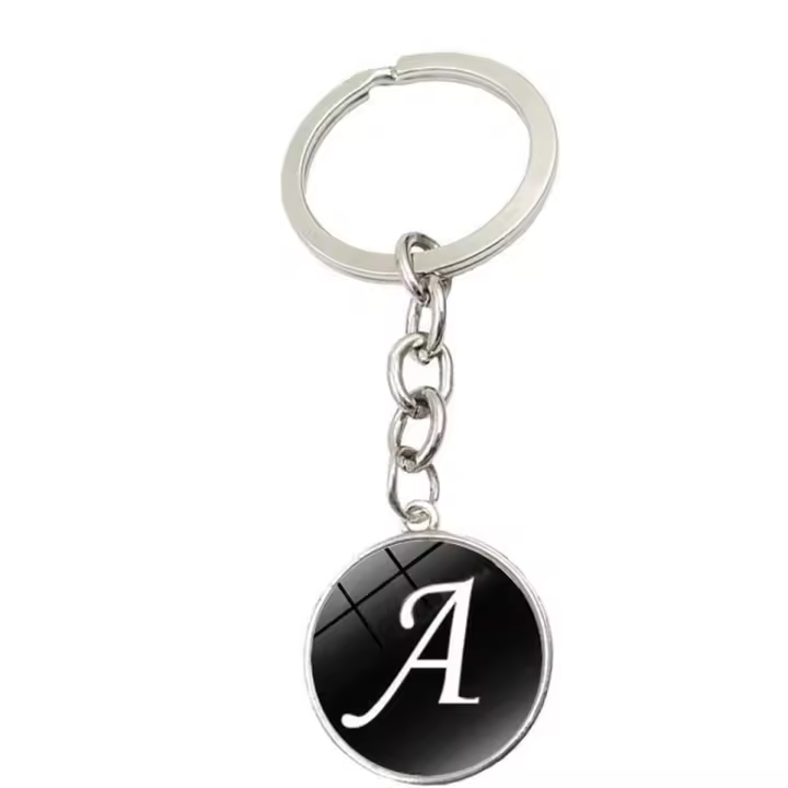 Llavero con colgante de letra A, llavero de aleación para coche, llavero con alfabeto inglés, llavero con inicial del alfabeto, llavero para coche, monedero, bolso, decoración. - 1