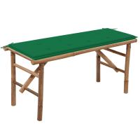 vidaXL Banco de jardín plegable con cojín bambú 118 cm en color Rojo vino tinto/Negro/Antracita y más | acolchados duraderos para sofás de jardín terraza exterior - details 4