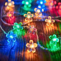 Luces De Fairy LED De Flor De Cerezo 1pc Lámpara De Garlanda De Cristal Operada Por Batería Para Decoración Interior De Vacaciones - details 1
