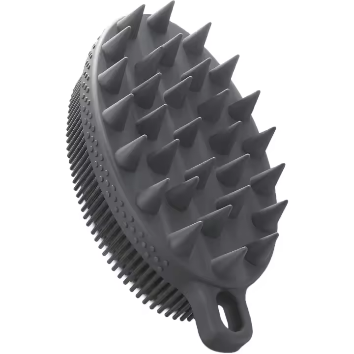 Máscara de silicona de doble cara para Limpieza DE LA PIEL Y EL Cabello, Esponja de Ducha 2 en 1, Negro - 1
