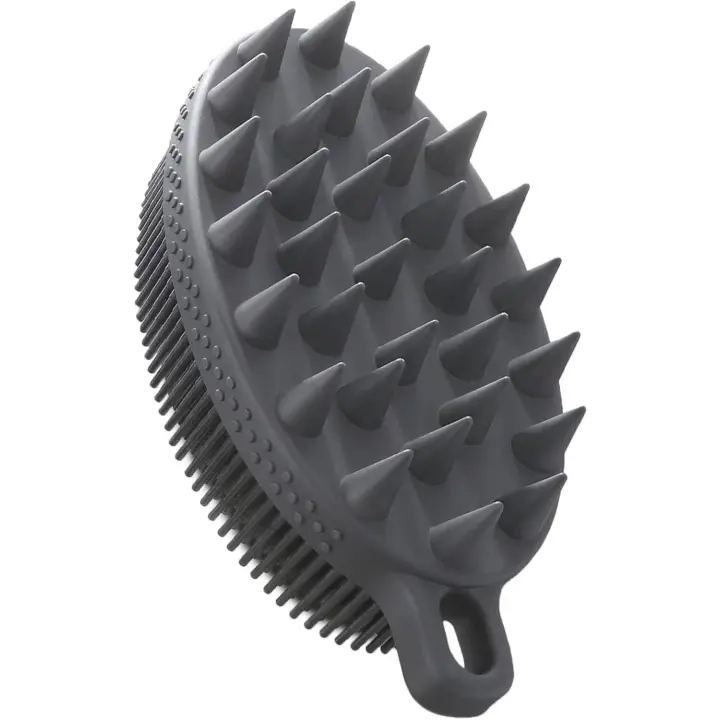 Máscara de silicona de doble cara para Limpieza DE LA PIEL Y EL Cabello, Esponja de Ducha 2 en 1, Negro - 1