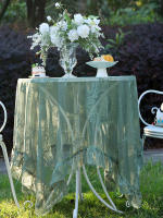 Mantel De Encaje Con Estampado Floral Estilo Pastoral Para Sala De Estar Mesa De Café Y Comedor Decoración De Tela 100% Poliéster Rectangular - details 2