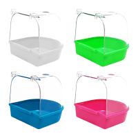 Baño De Pájaro Colgante Para Periquito Pequeño Y Mediano Tanque De Agua Para Loros Cacatúa Y Finches Accesorio De Jaula - details 0