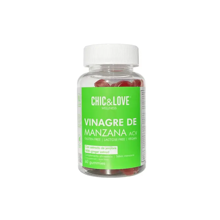 Chic & Love ACV Gummies Vinagre De Manzana 60 Ud. Con extracto de jengibre. - 1