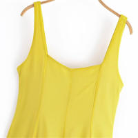 Vestido UNIZERA Para Mujer Estilo De Vacaciones Moda Manga Delgada Con Hombros Anchos Plegado Flauta Verano Nuevo Vestido - details 4