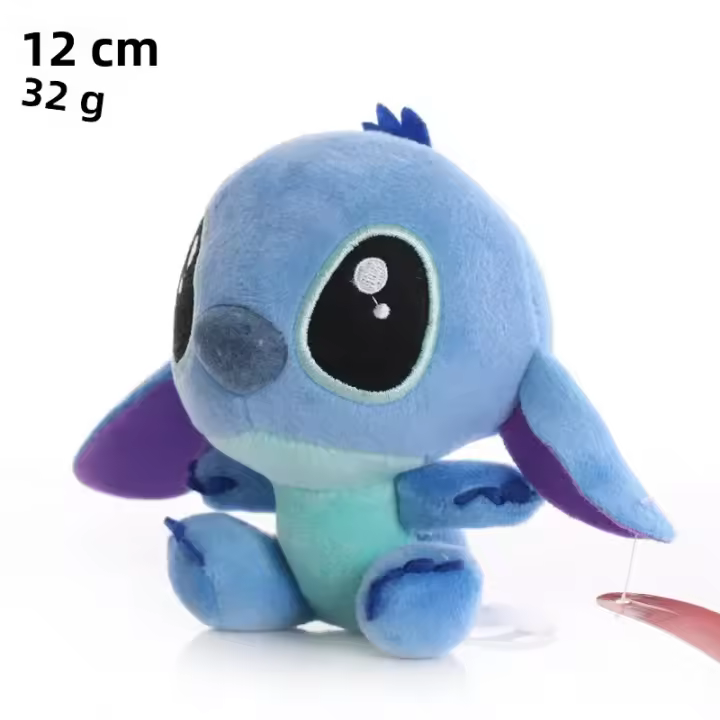 Muñeca De Peluche Disney Stitch Angel 12cm Colgante Para Llavero De Mochila De Anime Accesorio Para Parejas Regalo De Cumpleaños - 1