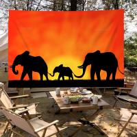 Bandeera Africana De Escena De Atardecer En Pradera Hecha De Poliéster Impresión Creativa Bandera Colgante Para Decoración Interior Y Exterior - details 3