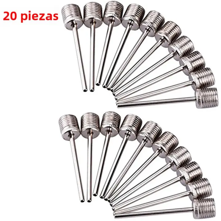 Juego De 10/20 Piezas Agujas De Aire Para Baloncesto Y Fútbol Acero Inoxidable Bomba De Inflado Adaptador De Válvula De Aire Nozzle - 1