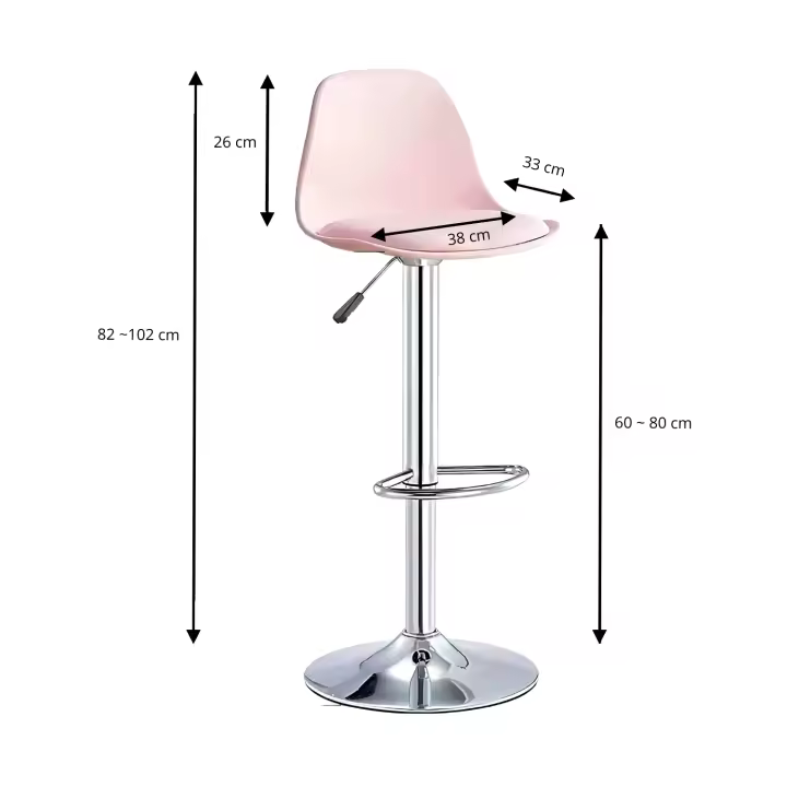 LUTODY - Silla bar, Uso interior, Taburete moderna alta elevación, Asiento de polipiel cuero sintético, Estructura metálica metal de acero, Palanca para subir bajar de asiento, Resistente y fácil de limpiar, Giratoria 360º, Para hogar casa escritorio desp - 1