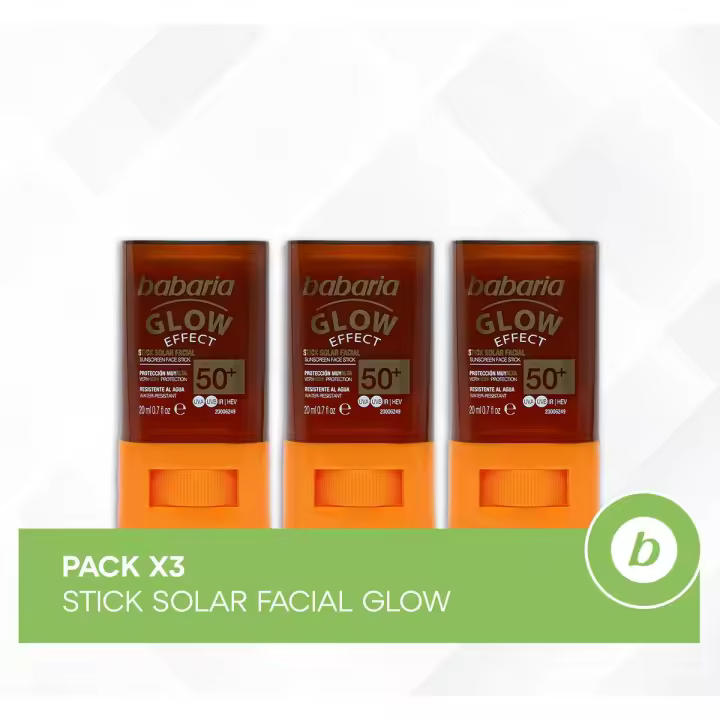 Babaria Pack 3x Stick Solar Facial Glow: Protege, Broncea y Aporta Efecto Glow para una Piel Radiante y de Brillo Natural - 1