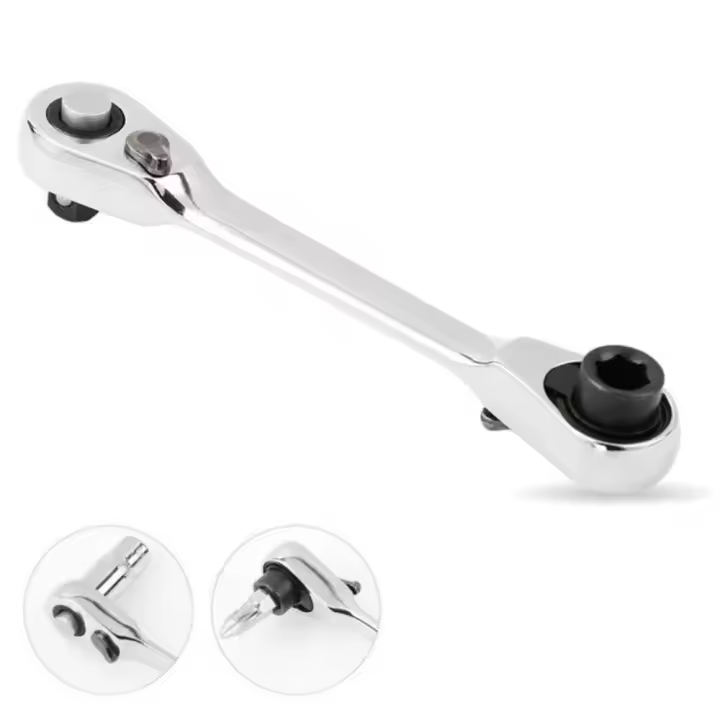 Llave De Torque Doble Cabeza 1/4 Pulgada Portátil Conjunto De Llaves Y Destornilladores 2-en-1 Ratchett Para Herramientas De Reparación - 1