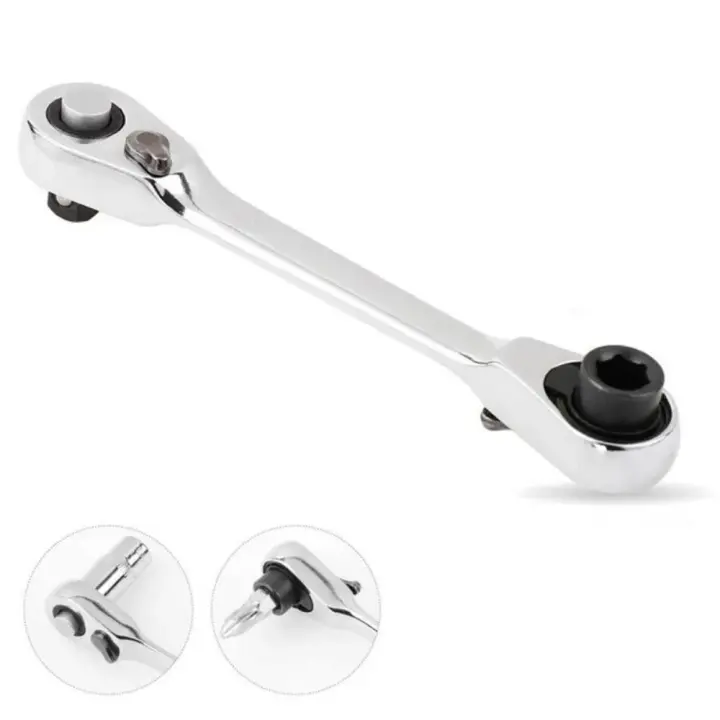 Llave De Torque Doble Cabeza 1/4 Pulgada Portátil Conjunto De Llaves Y Destornilladores 2-en-1 Ratchett Para Herramientas De Reparación - 1