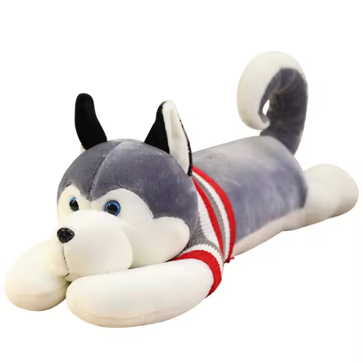 Muñeco De Peluche Grande Huggable Perro Suave En Forma De Almohada Dulce De Husky Para Decoración Del Hogar Y Regalo Para Niños Animal De Peluche Cartoon Para Dormir - 1