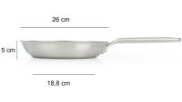 ARCOS Samoa Inox - Set 3 Sartenes Acero Inoxidable (20 / 26 / 30 cm) - Sin Antiadherente - Mango de Inox - Base Inducción - details 2