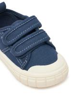 Garvalín Barefoot zapatillas deportivas de lona respetuosas con velcro color marino mod. 252381-A089 en azul marino - details 0