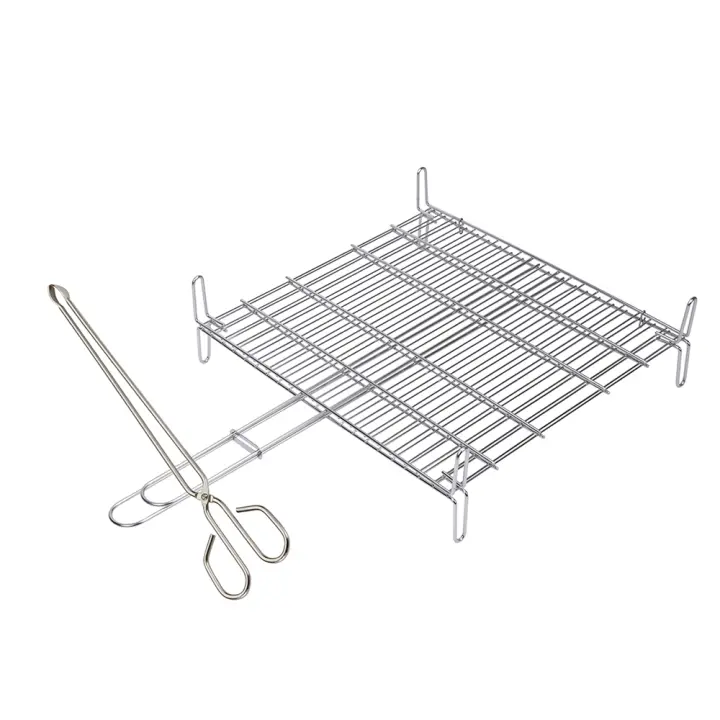 Sauvic Parrilla Doble de Acero Inoxidable - 50x50 Cm - 1
