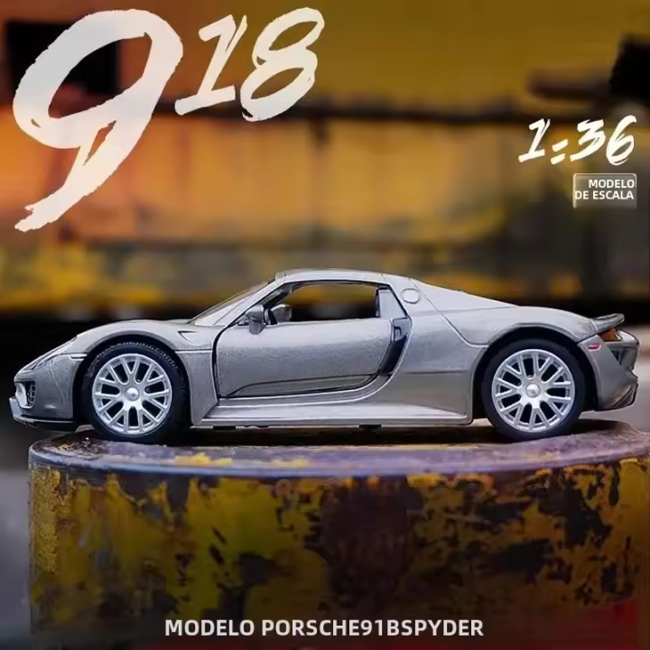Coche De Juguete Porsche 918 Sport De 1:36 En Metal Modelo De Colección Alta Similitud Regalo Para Niños Vehículo De Juguete A37 - 1