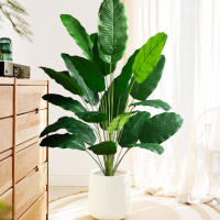 Árbol De Palma Tropical Artificial 65-120cm Hojas De Plátano Falsas Toque Real Strelitzia Plantas De Plástico Para Jardín Y Hogar - details 3