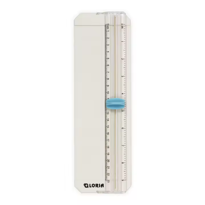 10444-17 Cortador de papel manual portátil de 23cm– Guillotina Manual de plástico resistente, compacta y ligera – Ideal para Oficina, Escuela, Papelería o Uso Doméstico - 1