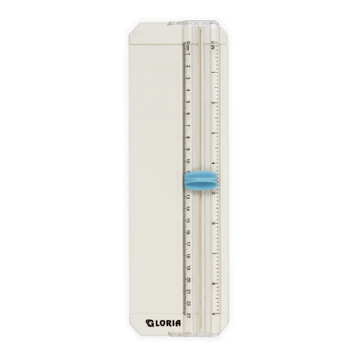 Cortador de papel manual portátil de 23cm– Guillotina Manual de plástico resistente, compacta y ligera – Ideal para Oficina, Escuela, Papelería o Uso Doméstico. 10444-17 - 1