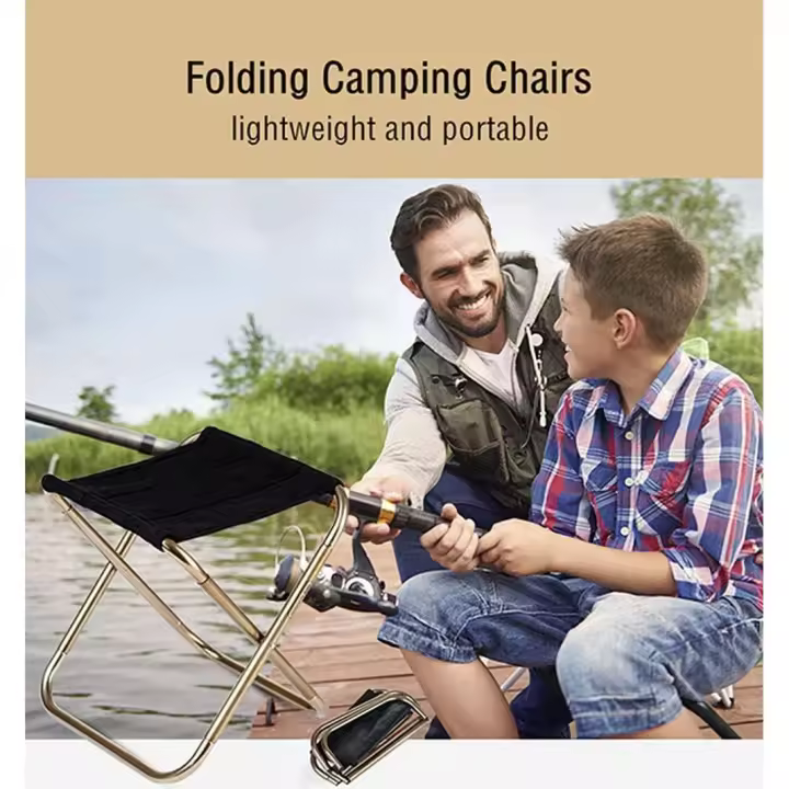 Taburete plegable portátil, Mini Sillas, plegable taburete camping con Bolsa - 1