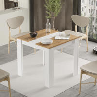 Mesa de Comedor Compacta 80x80 cm Blanco y Roble CASA basics - details 1