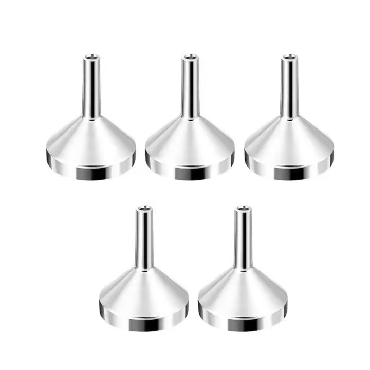 5Pcs Funel De Acero Inoxidable Mini Para Cocina Con Filtro Desmontable Y Boca Ancha Herramientas De Cocina Para Conservas De Aceite Y Líquidos - 1