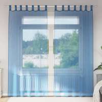 vidaXL Cortinas de gasa con bolsillos para varillas 2 uds. en color Negro/Marrón/Azul real y más | protección solar decorativa para ventanas hogar oficina dormitorio fácil de instalar - details 2