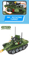 HUIQIBAO 336pcs Bloques De Construcción Militar 85 Tanque Principal WW2 Figuras De Soldado De Ejército Juguetes Educativos Para Niños Y Niñas - details 4