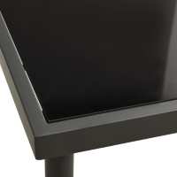 vidaXL Mesa de comedor jardín vidrio y acero gris antracita 80x80x72cm - details 2