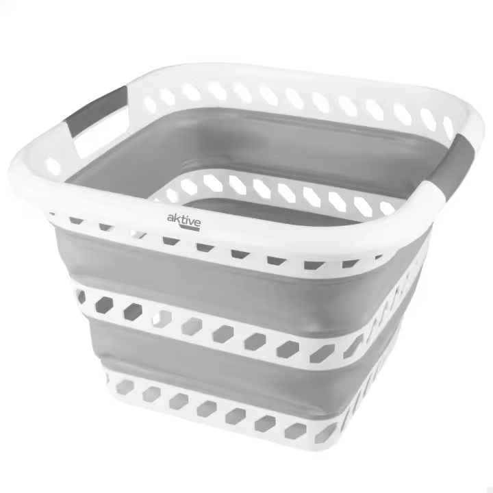 AKTIVE Cesta plegable 40 litros, 61x43x28 cm, Plegado compacto, Sin BPA, Caja de almacenamiento portátil, Cesto ropa sucia plegable, cesta plegable camping, Cestas plegables, Cesto lavandería plegable - 1