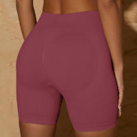 Shorts De Yoga Para Mujer Estilo Fitness Ciclismo Push up Cintura Alta Ribbed Sin Costuras Verano Ejercicio Striped Spandex Nylon - details 16