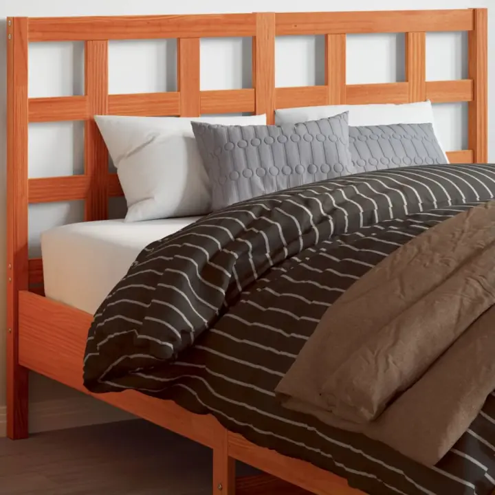 vidaXL Cabecero de cama madera maciza de pino marrón cera 135 cm - 1