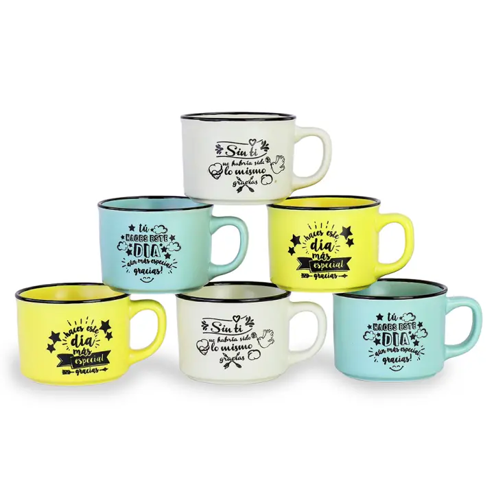 Pack de 6 a 30 unidades de Tazas originales Vintage, Con frase especial de dedicatoria, 3 modelos diferentes, Detalles de comunión para los invitados, Detalles para bodas invitados, Recuerdos Bautizo, Regalantes.com - 1