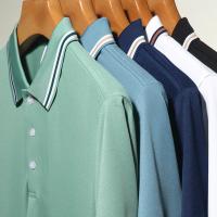 Camisa Polo Hombre Estilo Casual Transpirable Con Mangas Cortas Y Rayas Cuello Redondo Top Cómodo Para Verano - details 22
