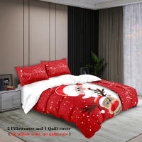 Juego De Cama Navideño 3 Piezas Con Estampado De Santa Claus (1 Funda De Edredón + 2 Fundas De Almohada) Set De Ropa De Cama Suave Y Cómoda - details 10
