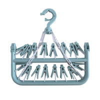 Rack De Secado De Ropa Con 32 Clip / 8 Clips Para Calcetines Y Ropa Interior Plegable Y Extensible Material PP - details 5