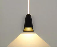 Lámpara De Pared Exterior Impermeable Moderna Para Porche Y Courtyard Iluminación Exterior En Dirección Vertical E Inversa Decorativa Fijación Autónoma Incluye Bombilla Material De Aluminio - details 3