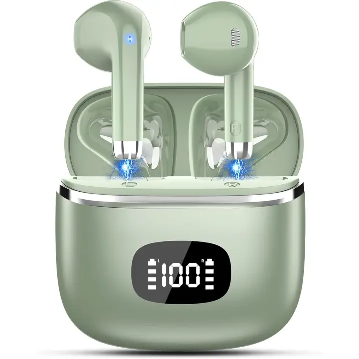 Auriculares Bluetooth, Auriculares Bluetooth 5,3 With 4 HD Mic HiFi Estéreo, Auriculares Inalambricos With Potentes Auriculares de 13,4mm, LED Pantalla, IPX7 Impermeable Cascos Inalambricos - 1