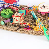 Safe Non-Toxic Bird Toys Straw Bites Climbing Net Parrot Funny Hammock Swing Biting Wire Type B - details 1