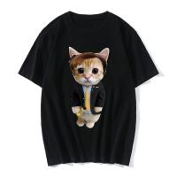 Camiseta De Algodón Funny El Gato Meme Llorando Triste Munchkin Para Mujeres Y Hombres Estilo Casual Verano Y2K Para Parejas Top De Hip Hop - details 3